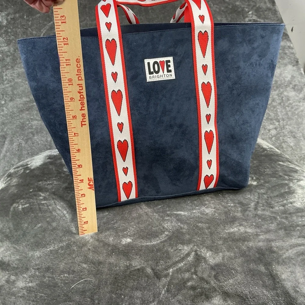 Brighton Women's Gorgeous Navy Love Heart Tote Bag Double Handles NWOT